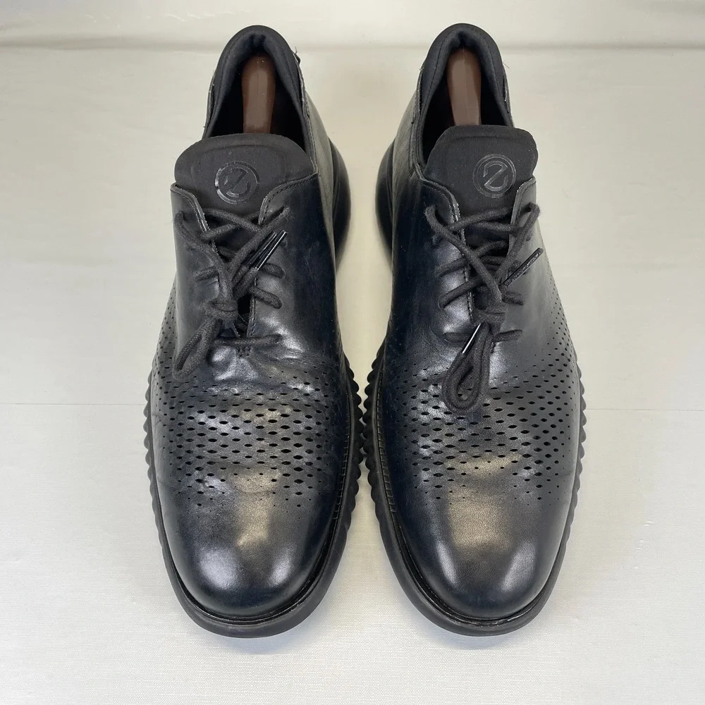 Cole Haan 2.Zerogrand Oxfords Mens Size 11.5 M Black Leather Laser Wingtip Shoes